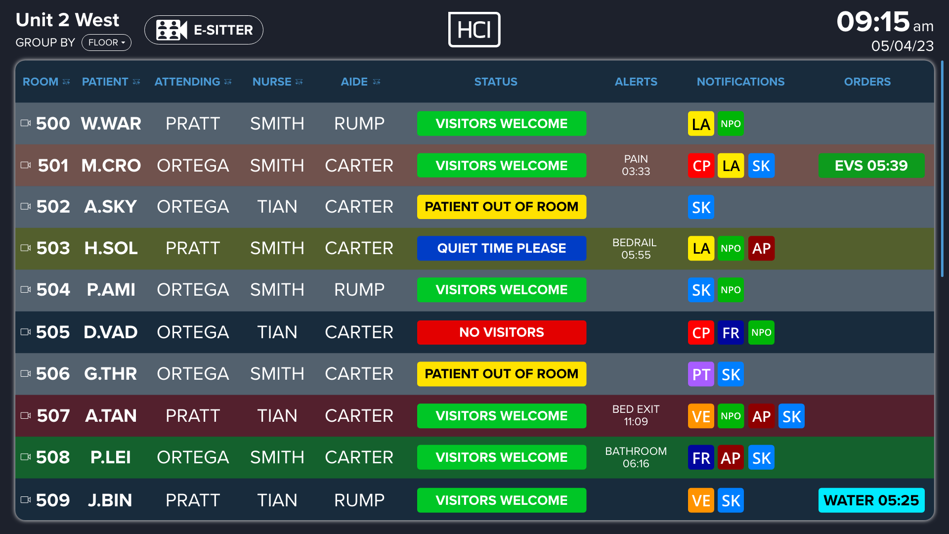 ESITTER - Main screen